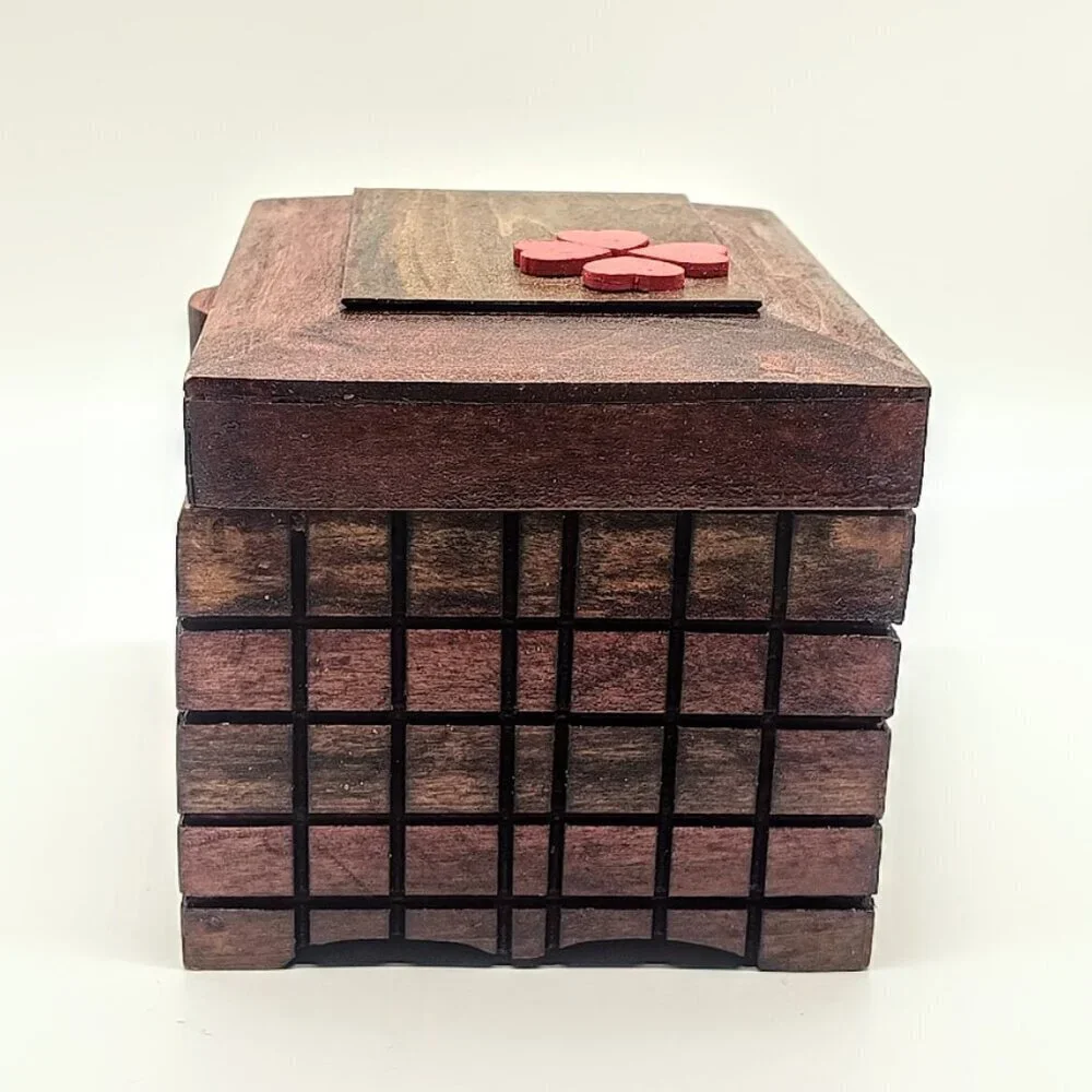 George W. Osborne Handmade Wood Hearts Hinged Box